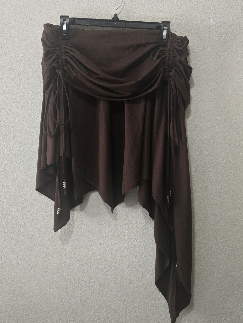 Plus Asymmetric Ruched Brown Women's FairyCore Skirt